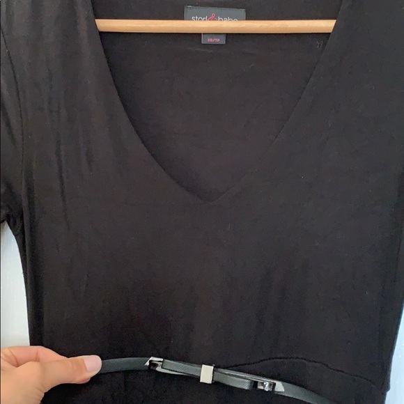 💫HOST PICK💫XS Thyme Maternity black dress with bow belt - Picture 4 of 8